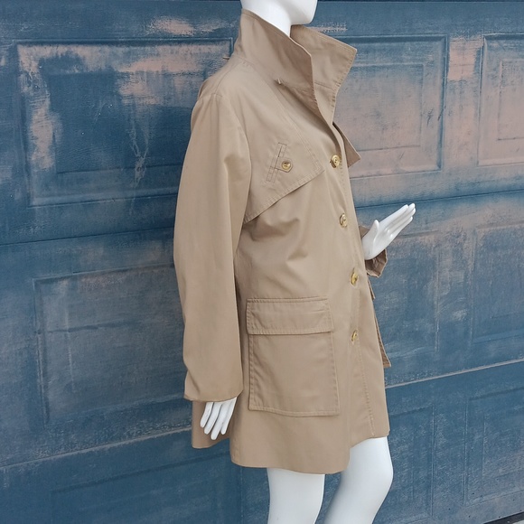 LADIES CANADIAN MADE COTTON POLY BLEND VINTAGE TRENCH COAT /JACKET(VINTAGE) - Picture 11 of 17